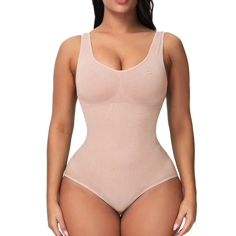 Seamless nylon corset bodysuit for women in multiple colours with waist support shaping