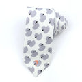 A narrow, cartoon-printed cotton bow tie in a Korean-inspired casual style.