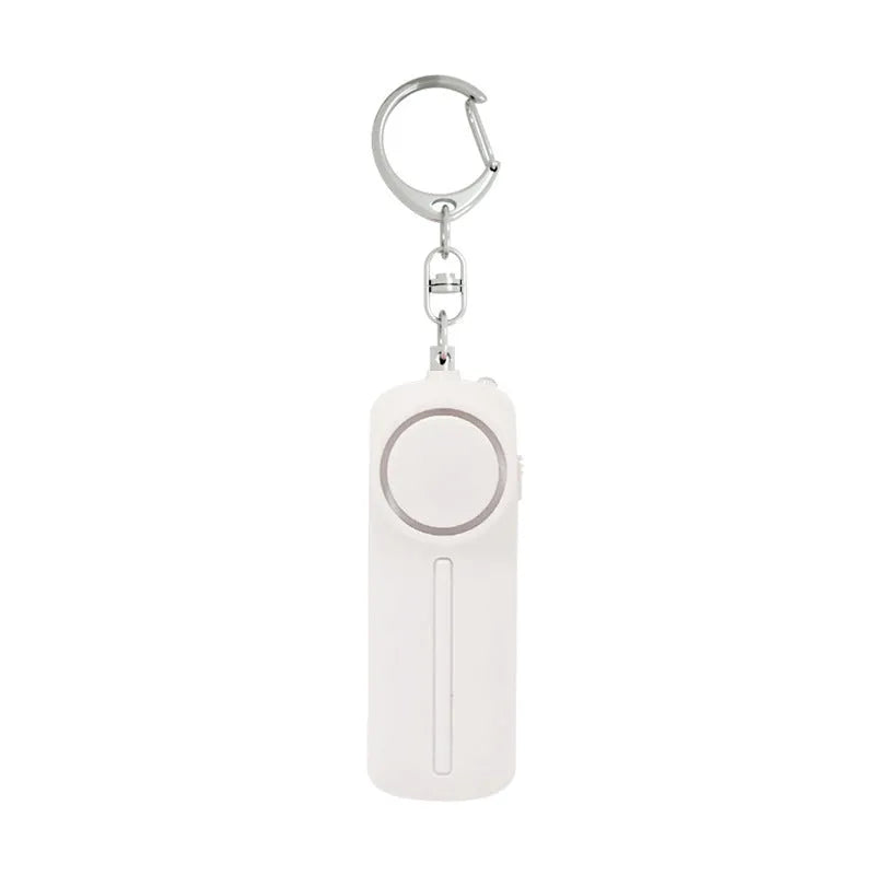 Girls personal safety alarm in pink colour showing compact size and LED light