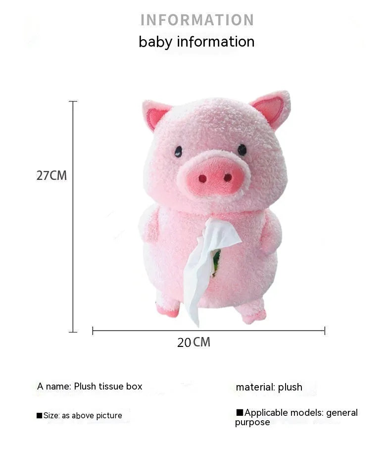 Cartoon lamb design plush car tissue box cover for automotive and household decoration