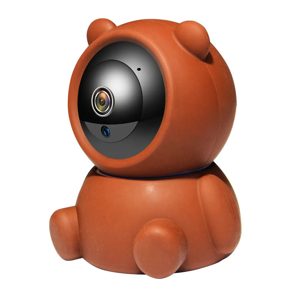 Bear brand white 1080P WiFi indoor security camera with infrared night vision LEDs.