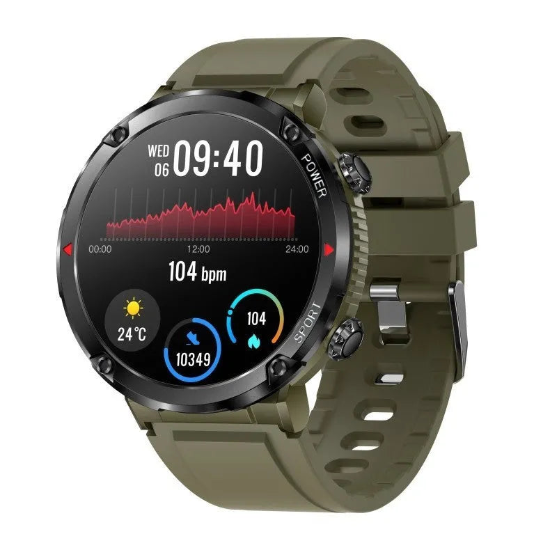 T30 Smart Watch with black silicone strap showing touch screen displaying time and heart rate.