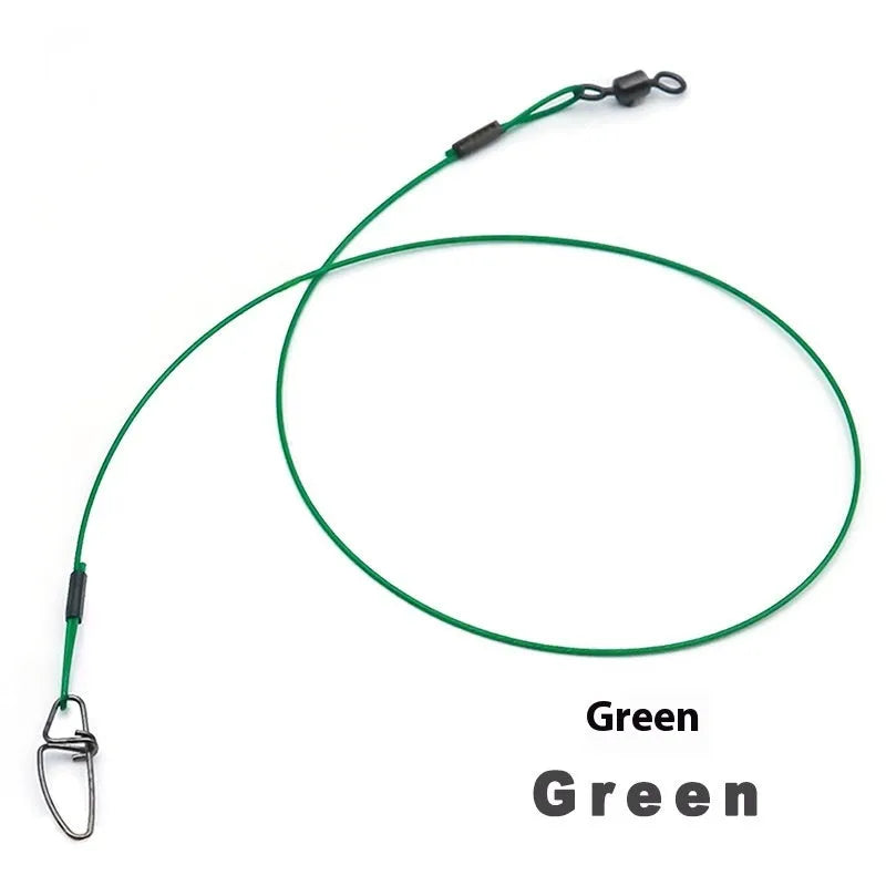 Anti-bite steel wire double buckle pin fishing gear accessories in green black red colours