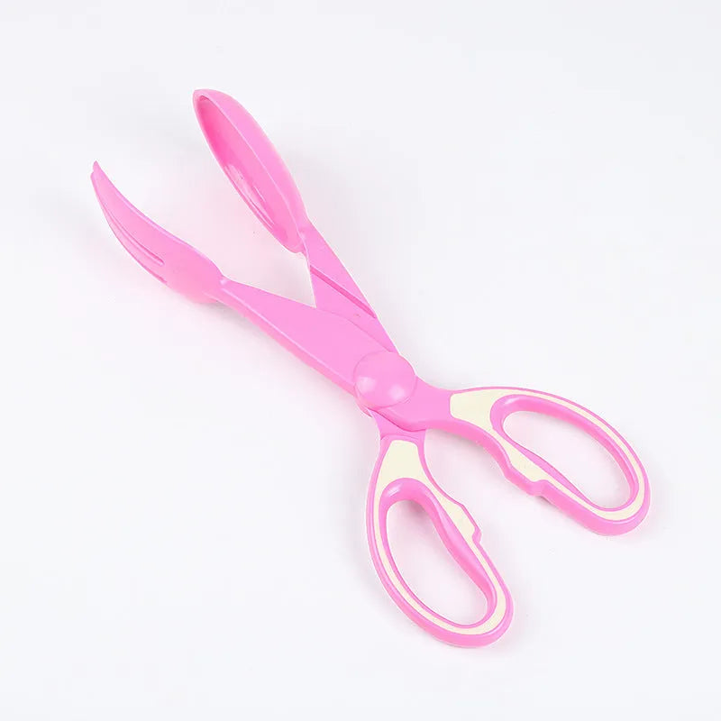 Pet poop clip with long handle tongs in yellow picking up dog waste from grass, 30x10x4cm PVC tool