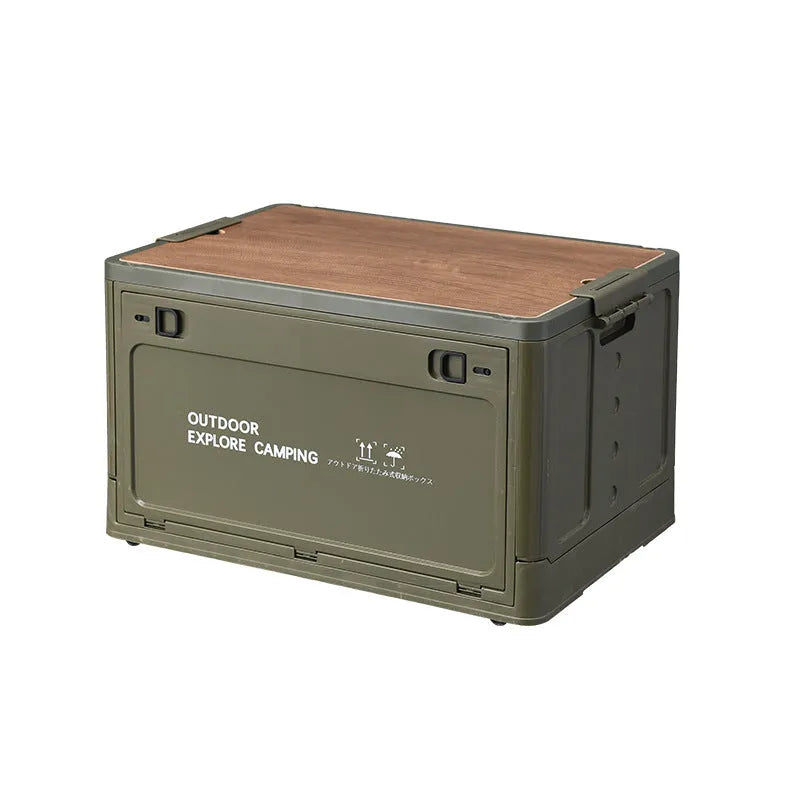 Large white plastic storage box with 45L capacity for household and camping organisation