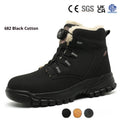 Men's black labour protection shoes with safety toe design for construction work
