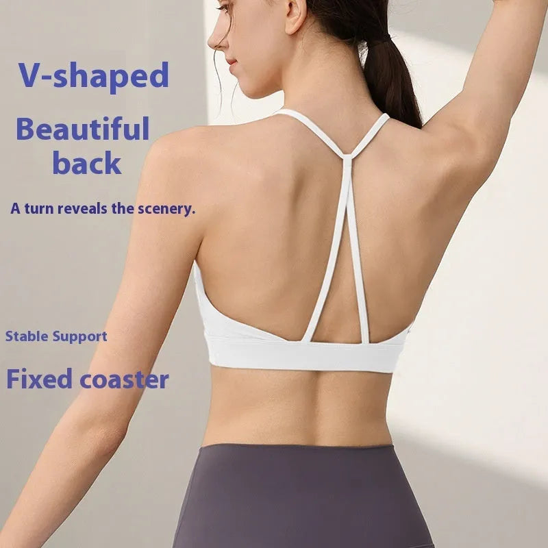 Women's nylon sports vest with fixed double shoulder straps in five colour options