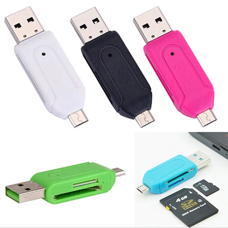 OTG dual-purpose card reader for Android phones and computers with SD and TF memory card support