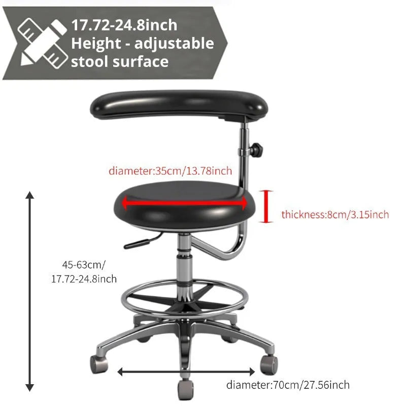 Black leather dental examination chair with electric lift mechanism for dental hospitals