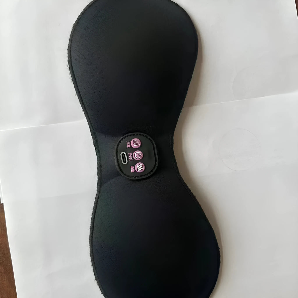 Black electric massage bra chest paste with 3-key English controls