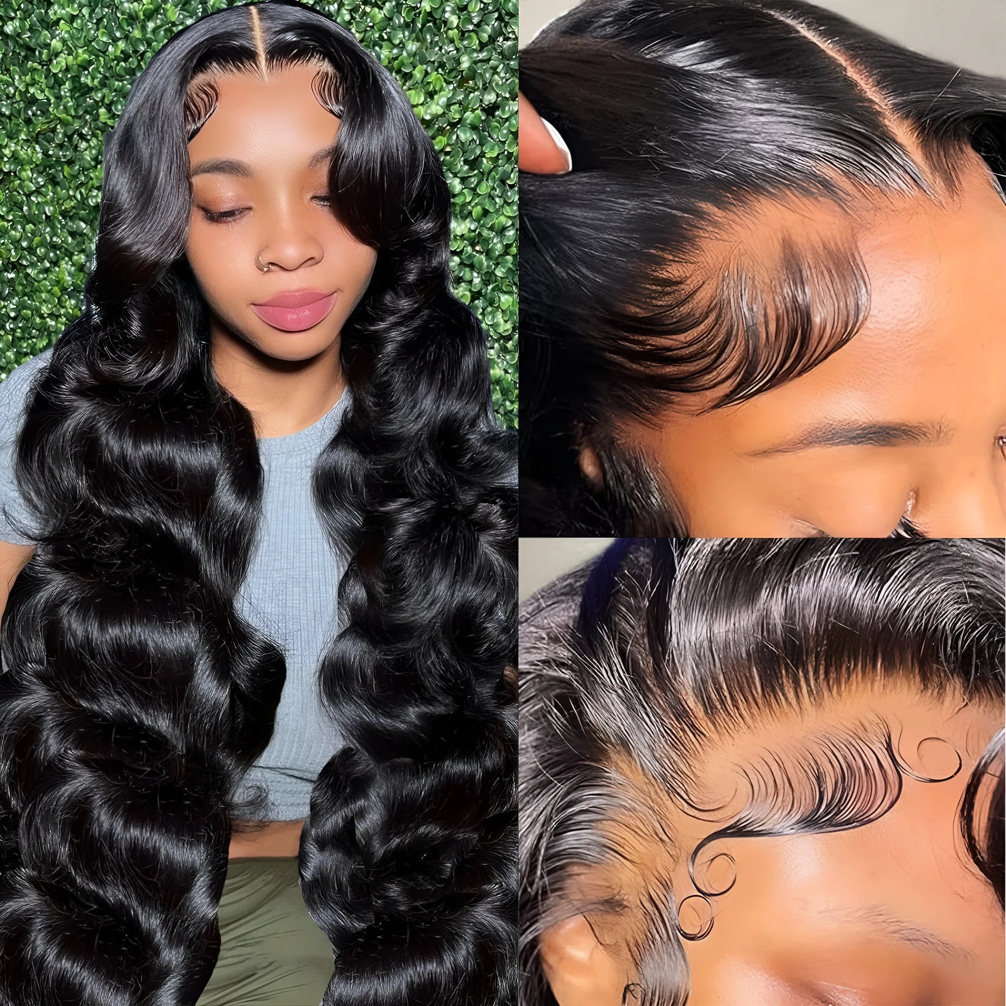 Black medium large wave full-head wig with 22-inch curly hair and natural styling