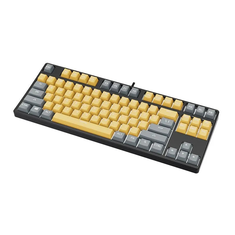 87 key wired mechanical gaming keyboard with two-colour keycaps and metal construction