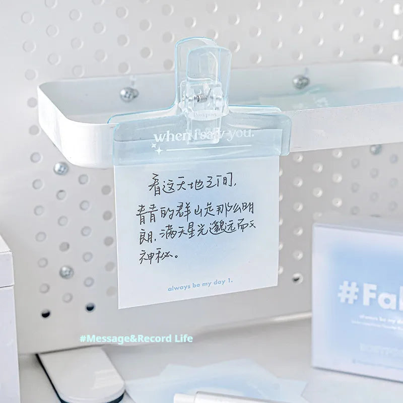 Square gradient parchment multifunctional notepad measuring 70mm with blush, green, purple, and blue pages