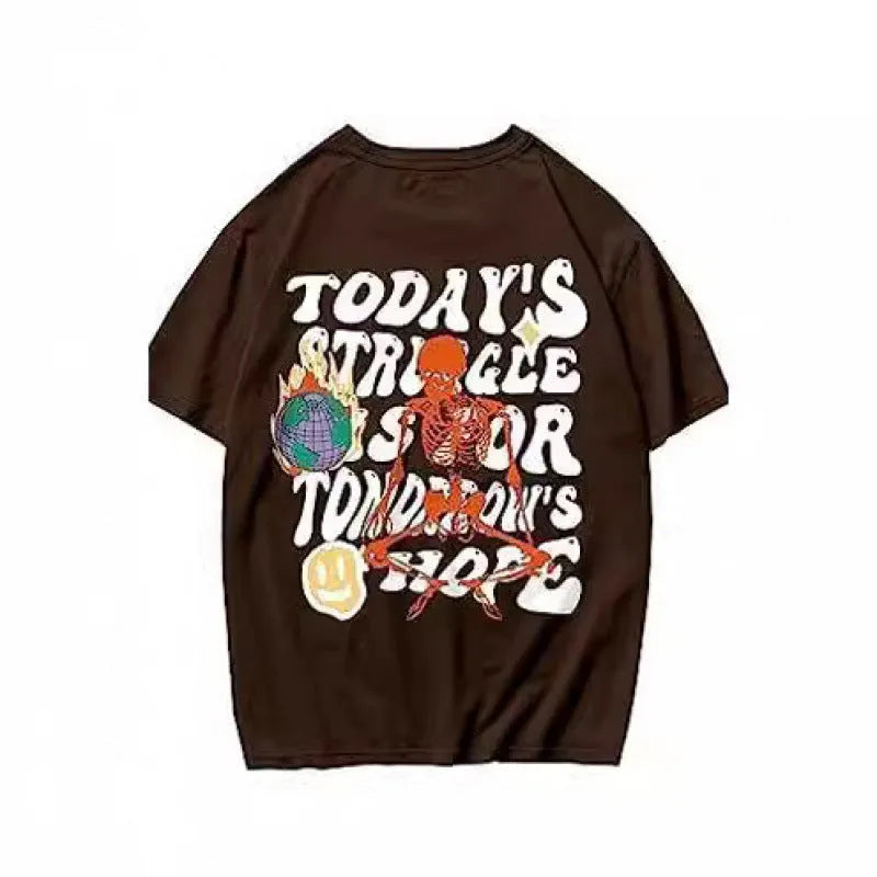 Men's printed short-sleeved sports T-shirt with digital pattern on polyester flat mop cloth
