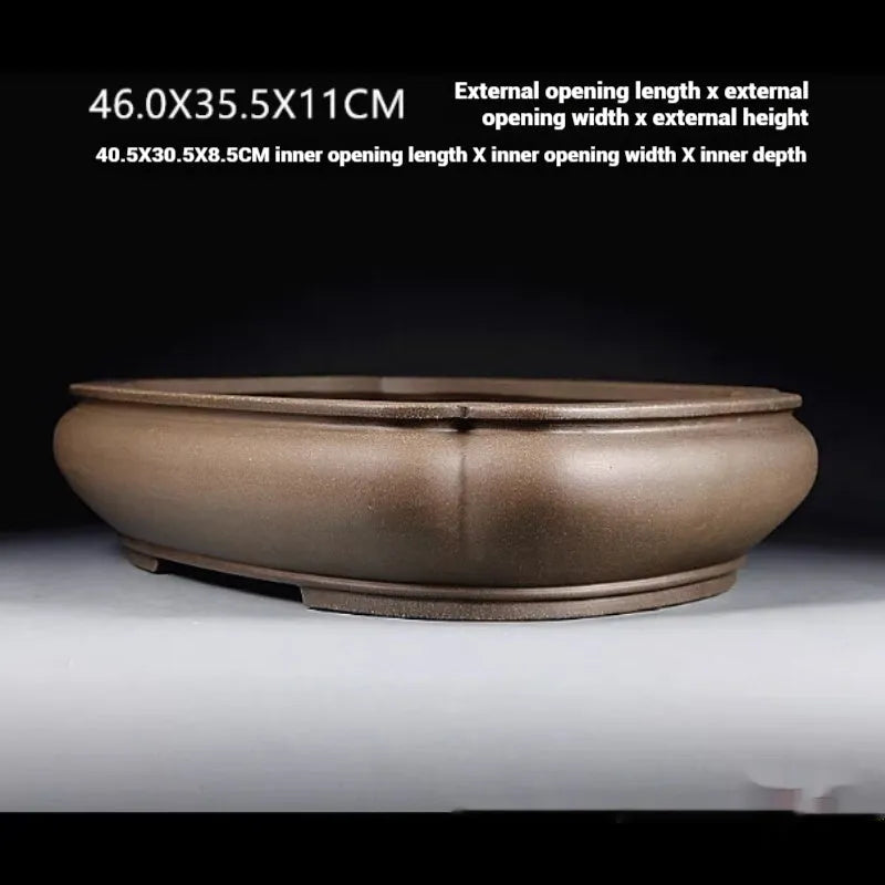 Handmade antique Pukou purple clay papaya-shaped flower pot for plants