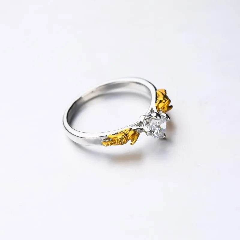 Black gold crystal crown cosplay ring made from copper, showing crown modelling.