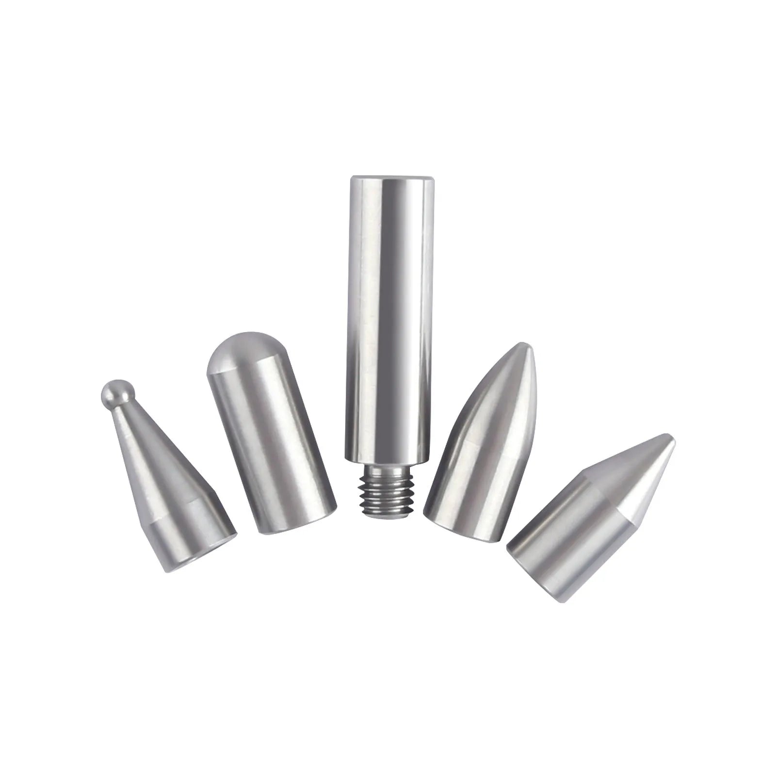Three alloy steel car dent repair crowbars of different sizes on a workshop surface
