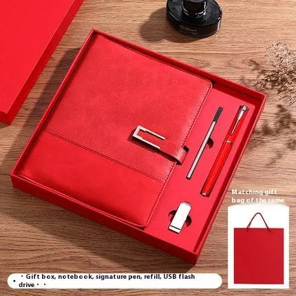 A5 soft leather business notebook in choice of colours with gift box packaging.