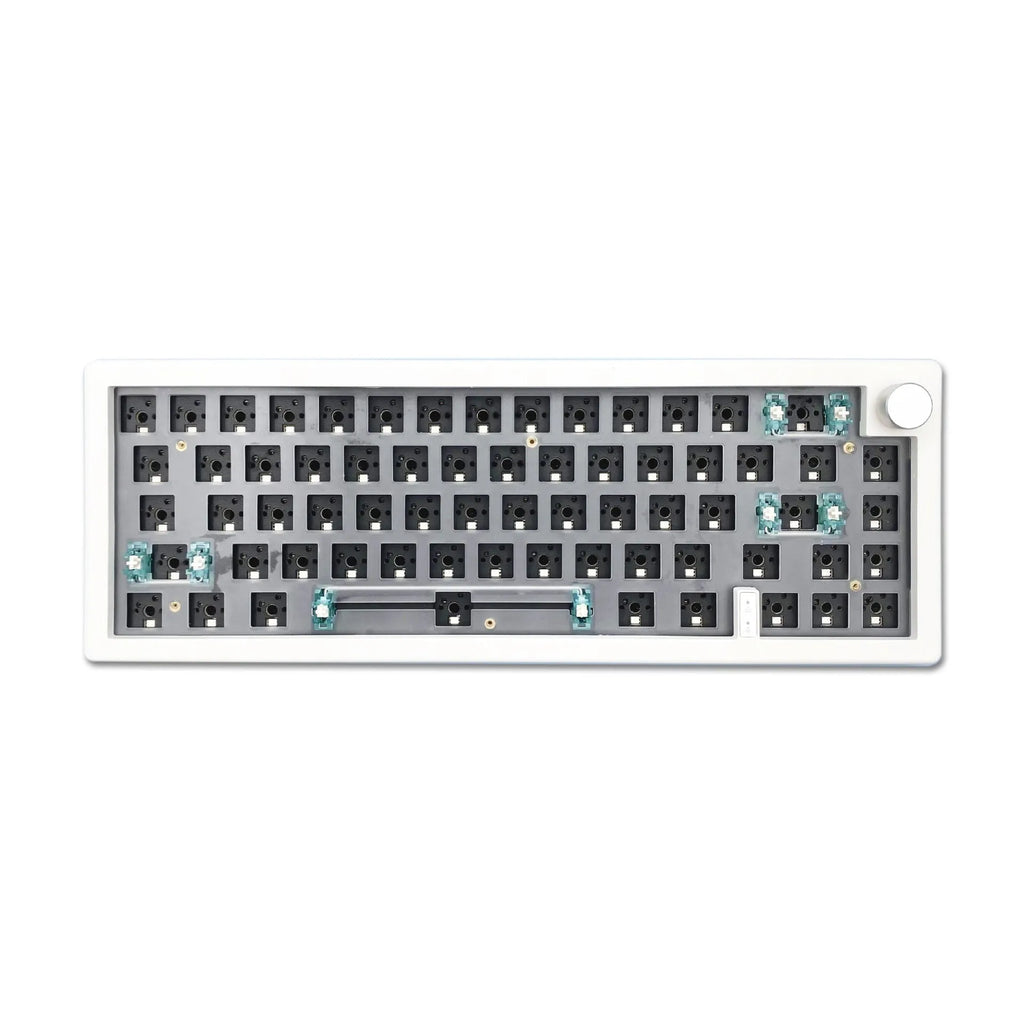 DIY mechanical keyboard kit with hot-swap PCB and RGB lighting in seven colour options.