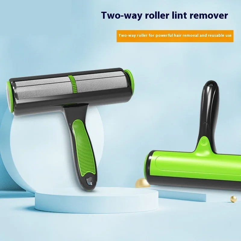 Green automatic pet lint roller for sofa cleaning with two-way operation