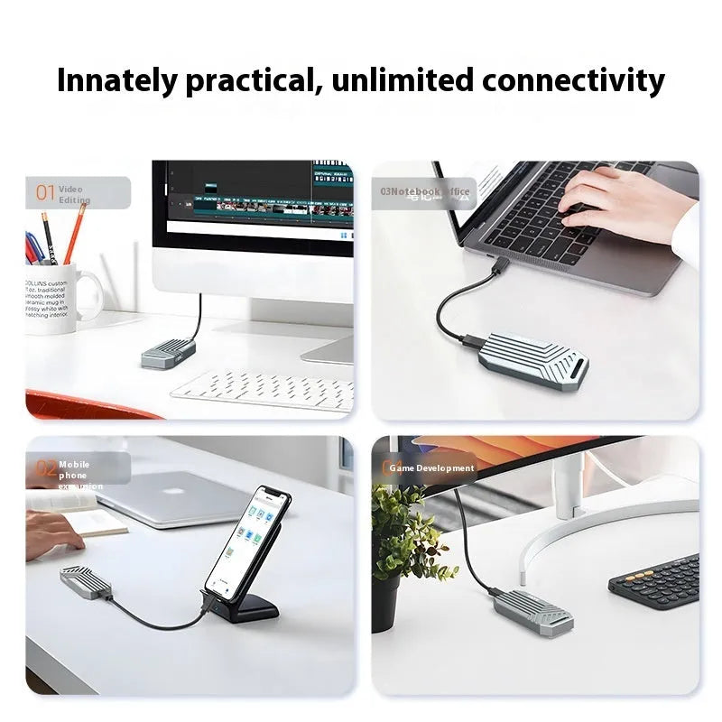 Thunderbolt 4 M.2 NVMe SSD external aluminium enclosure with optional cooling fan