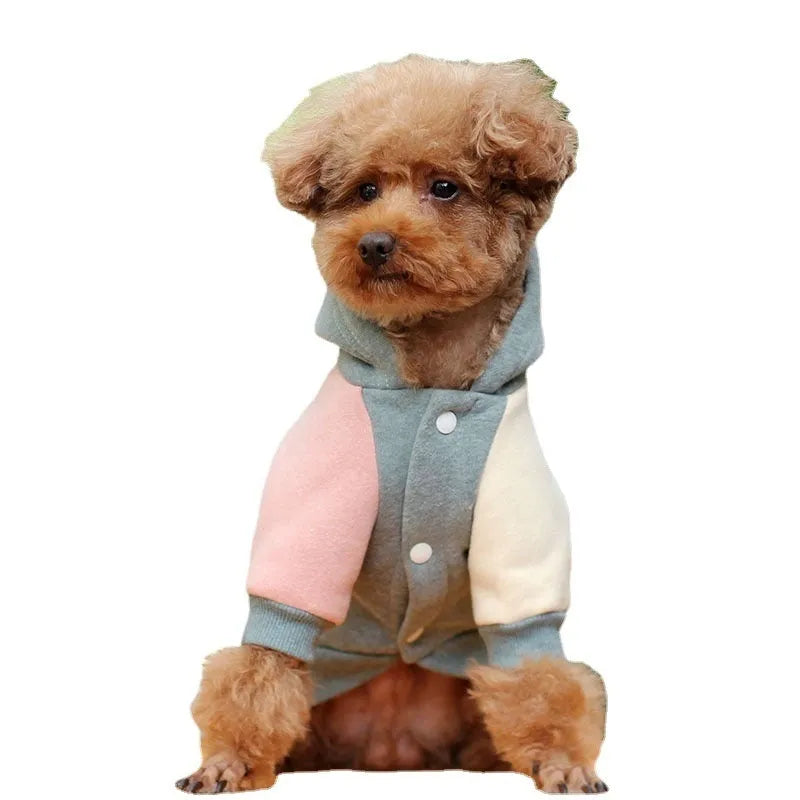 Brown cotton pet sweatshirt for dogs and cats, shown in size M.