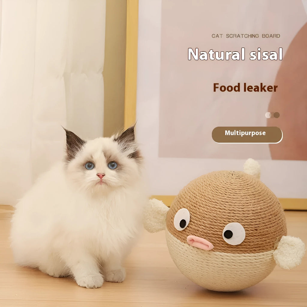 15cm cubic pet puzzle feeder toy made from sisal hemp strips in puffer leakage food feed colour