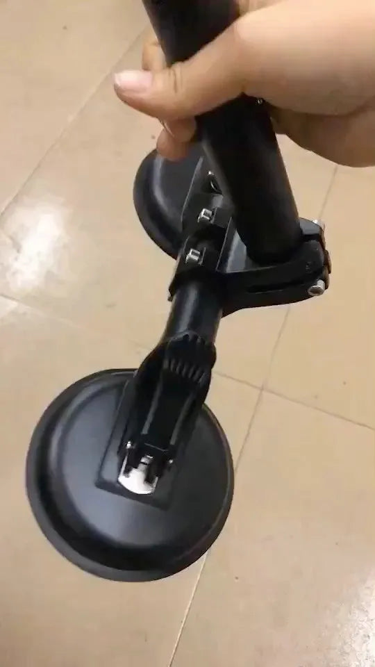 Black off-road car sucker base with rubber suction cup for windscreen flagpole mounting