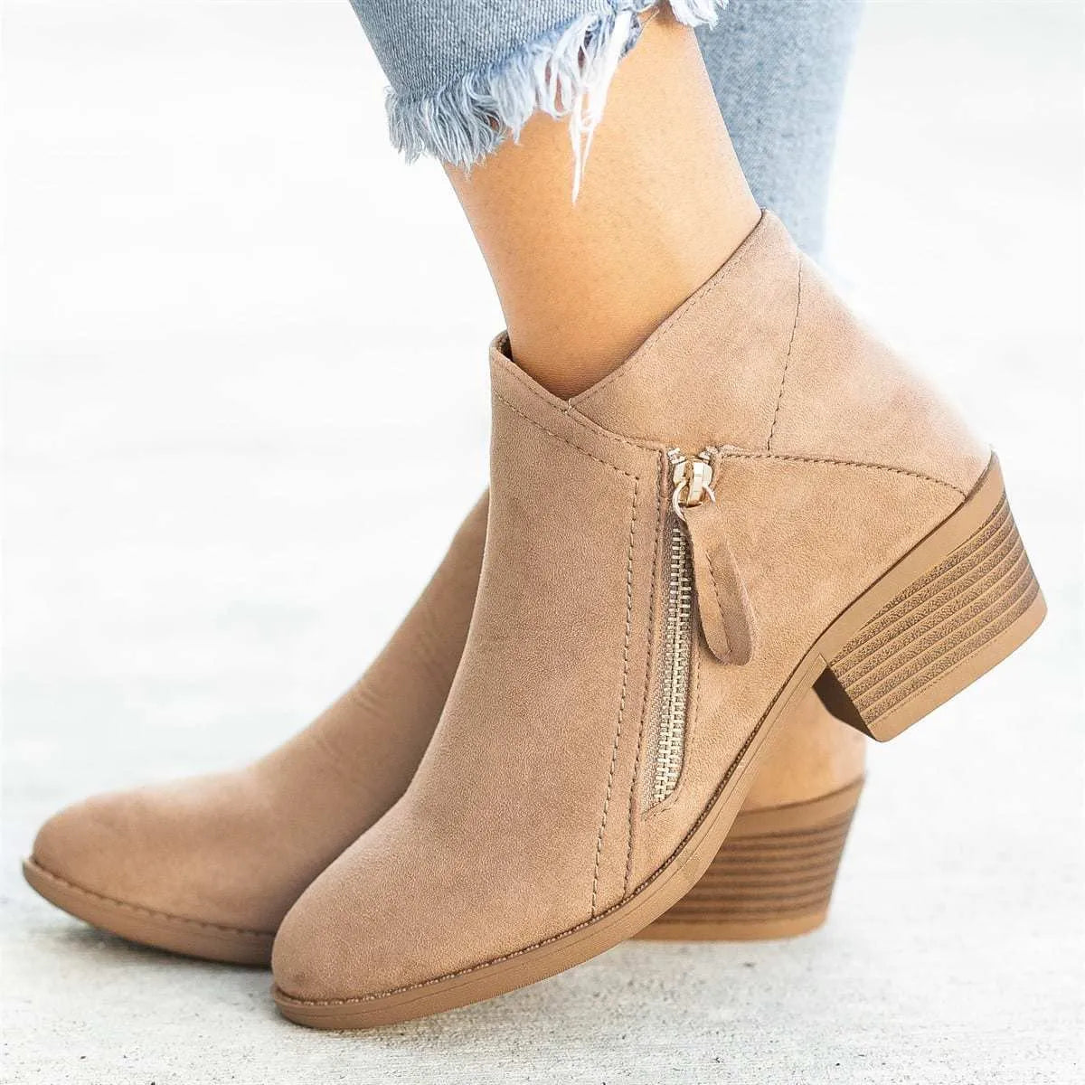 Women's Dr Martens suede boots with side zip and chunky heel in multiple colour options