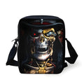 Children's medium messenger bag with skull patterns and double straps