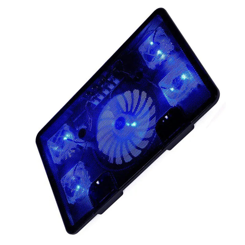 Naju N5 ultra-thin silent laptop cooler with five fans black finish