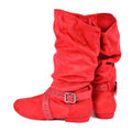 Ladies flat heel pointed toe canvas line dance boots in multiple colours