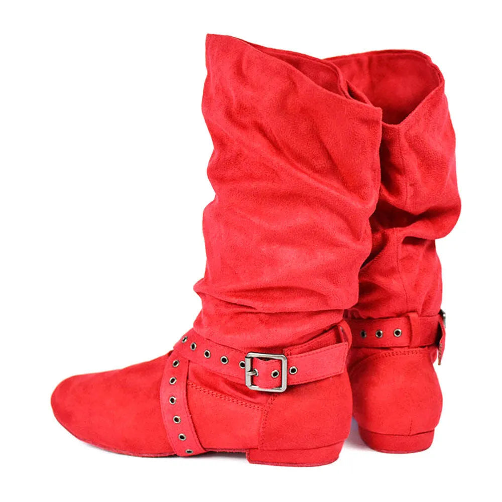 Ladies flat heel pointed toe canvas line dance boots in multiple colours