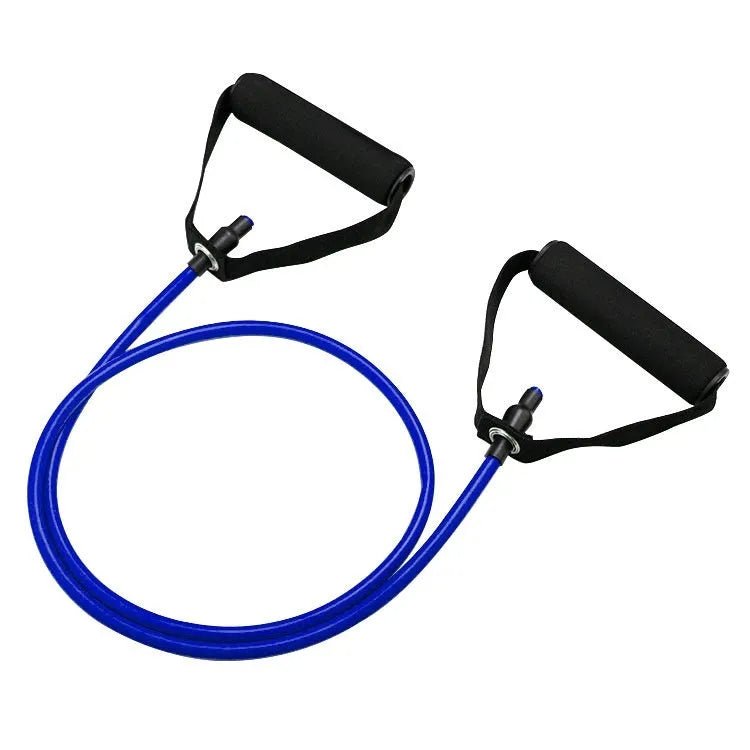 Adjustable chest expander tension rope in five resistance colours: yellow 10LB, green 15LB, red 20LB, blue 25LB, black 30LB