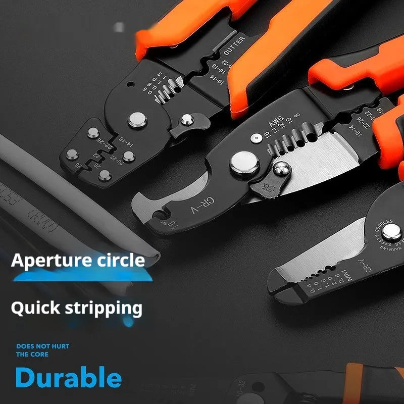 Fully automatic electrician wire stripping pliers tool with box