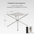 Silver stainless steel barbecue grill with cooking net, shown in medium and large sizes for outdoor use.