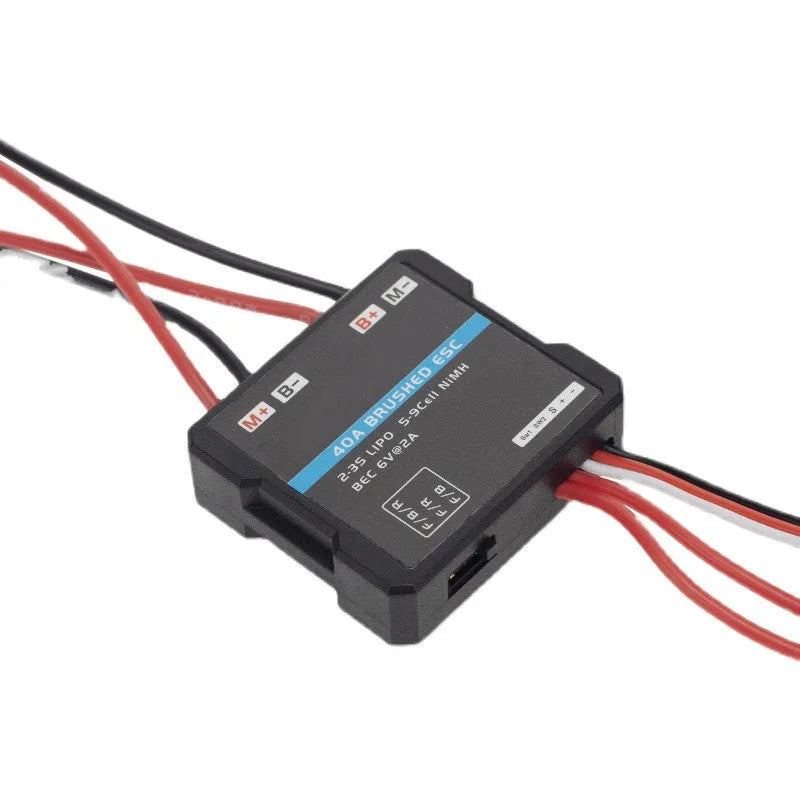 Small Boat 40A brushed electric speed controller for RC vehicles with G500 colour housing
