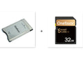 32GB SD to PCMCIA adapter card with stainless steel housing for Mercedes-Benz cars.