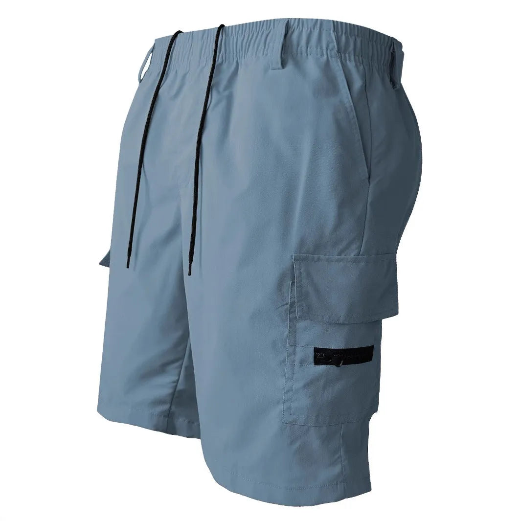 Men's loose straight casual shorts in polyester fibre fabric available in multiple colours