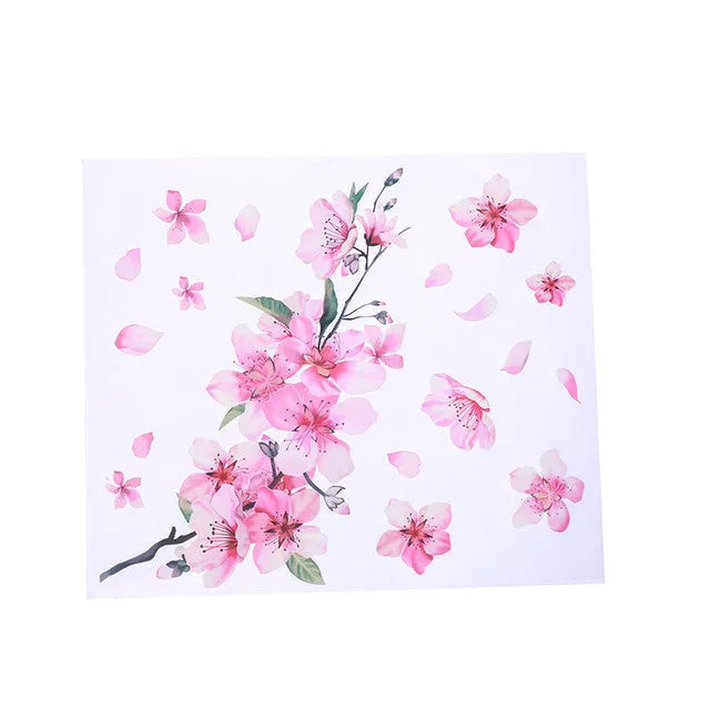 Cherry blossom flower pattern car sticker on vehicle, showing small and large size options.