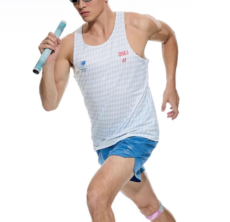 Men's black running shorts with laser-punched detail and four-point stitching on stretch spandex fabric.