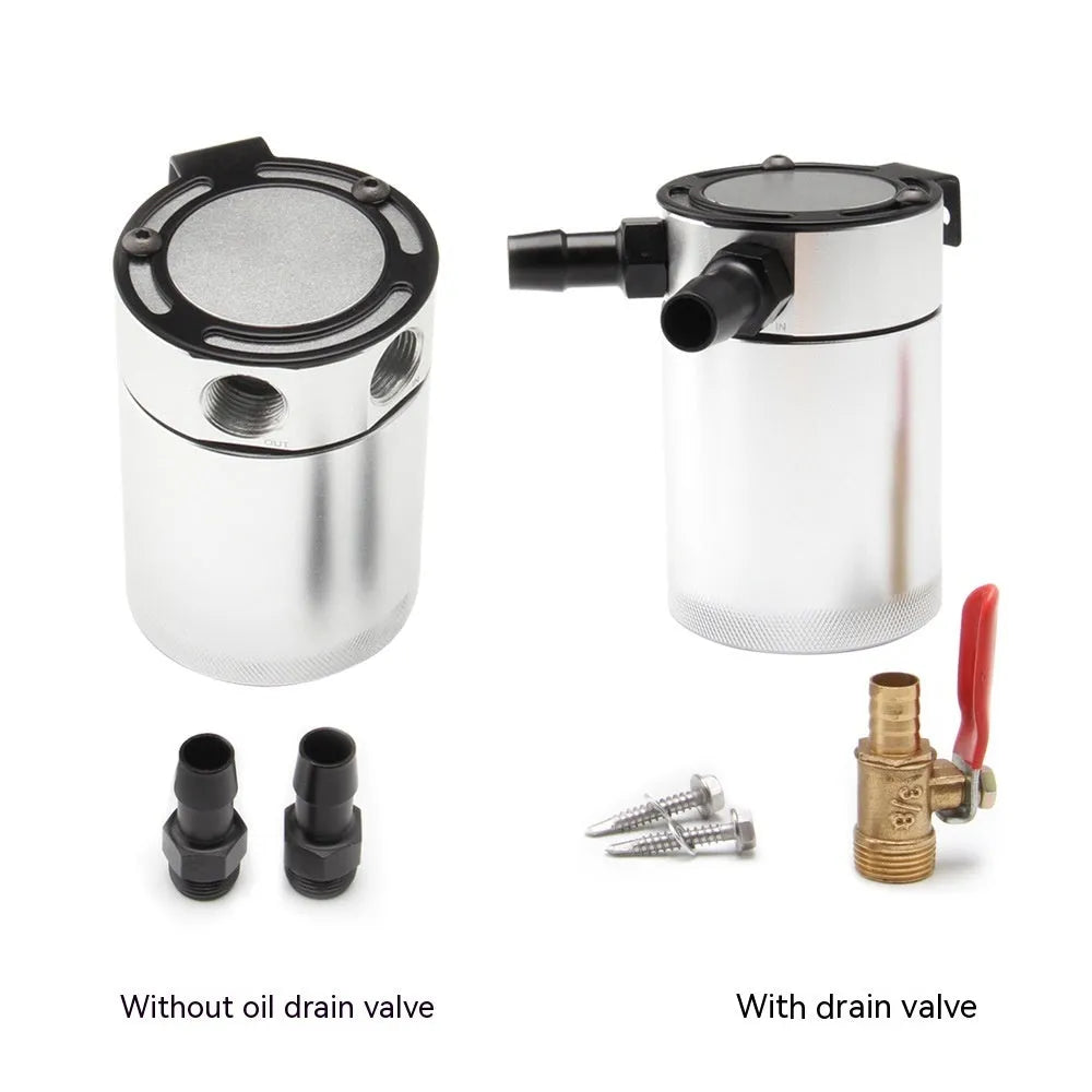 Black aluminium automotive two-hole breathable machine oil pot with connectors