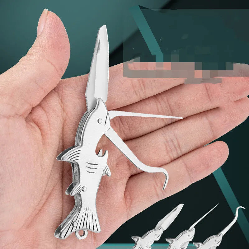 Stainless steel multi-functional pocket knife with non-slip grip in silver and gold colours