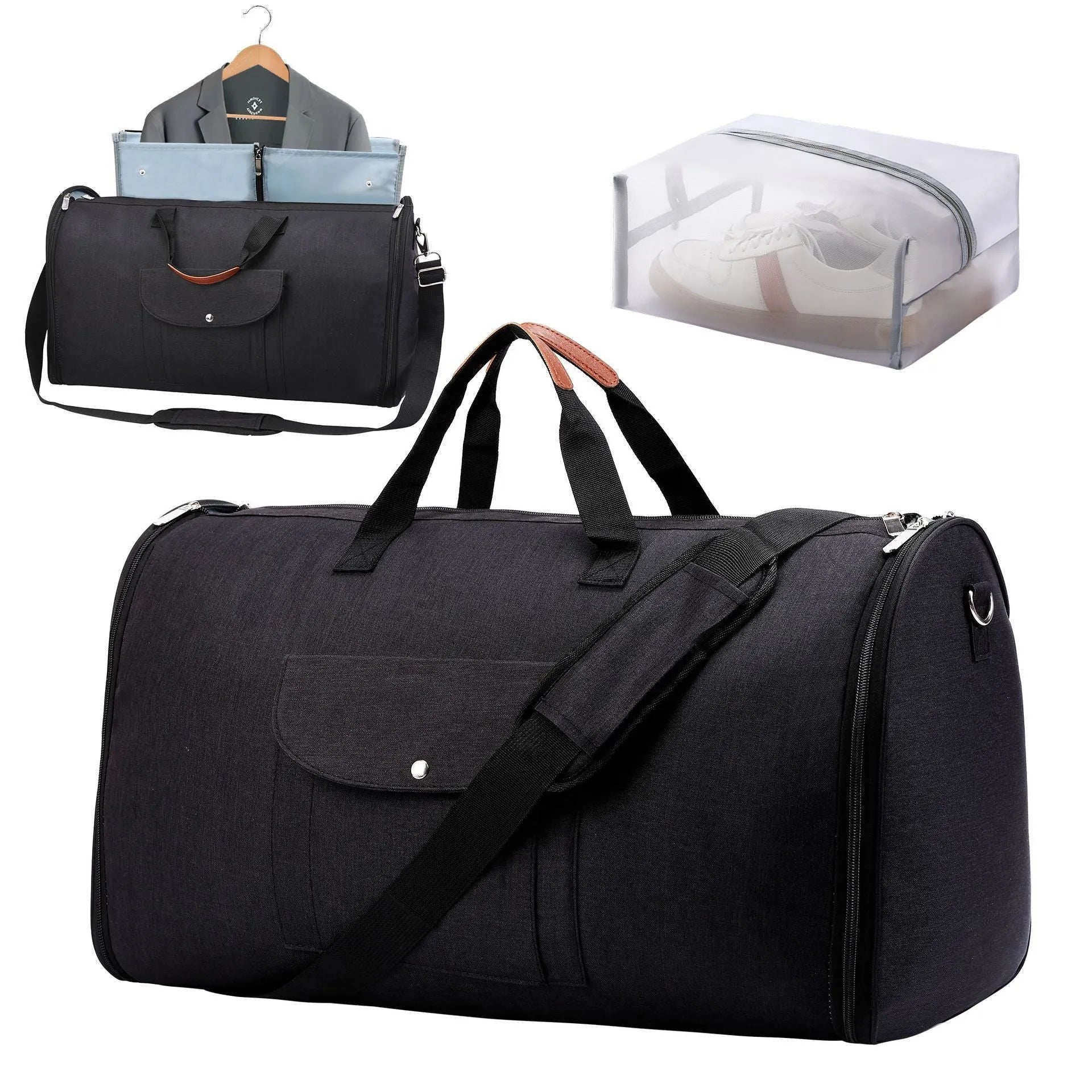 Folding multifunctional luggage bag in Oxford cloth with 36-55L capacity for travel and workouts