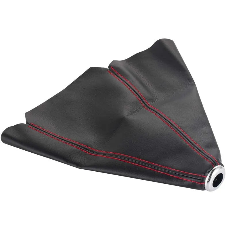 Black PU leather gear shift dust cover with coloured line detail for general car models