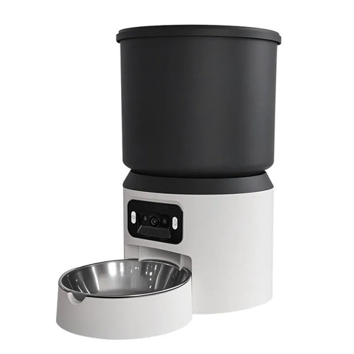 4L smart pet feeder with stainless steel bowl and WiFi remote control for cats and dogs