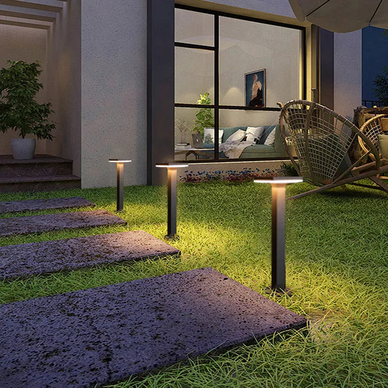 LED Outdoor Lawn Lamp Courtyard Square Garden Lawn Lamp Aluminium IP65 300mm 600mm Round Square Powered Landscape Lighting for Pathways Patios Driveways Decorative Illumination