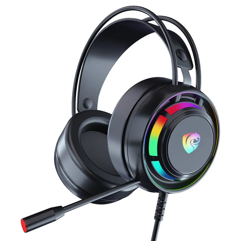 Black wired computer headphones with microphone showing 3.5mm plug and USB version options
