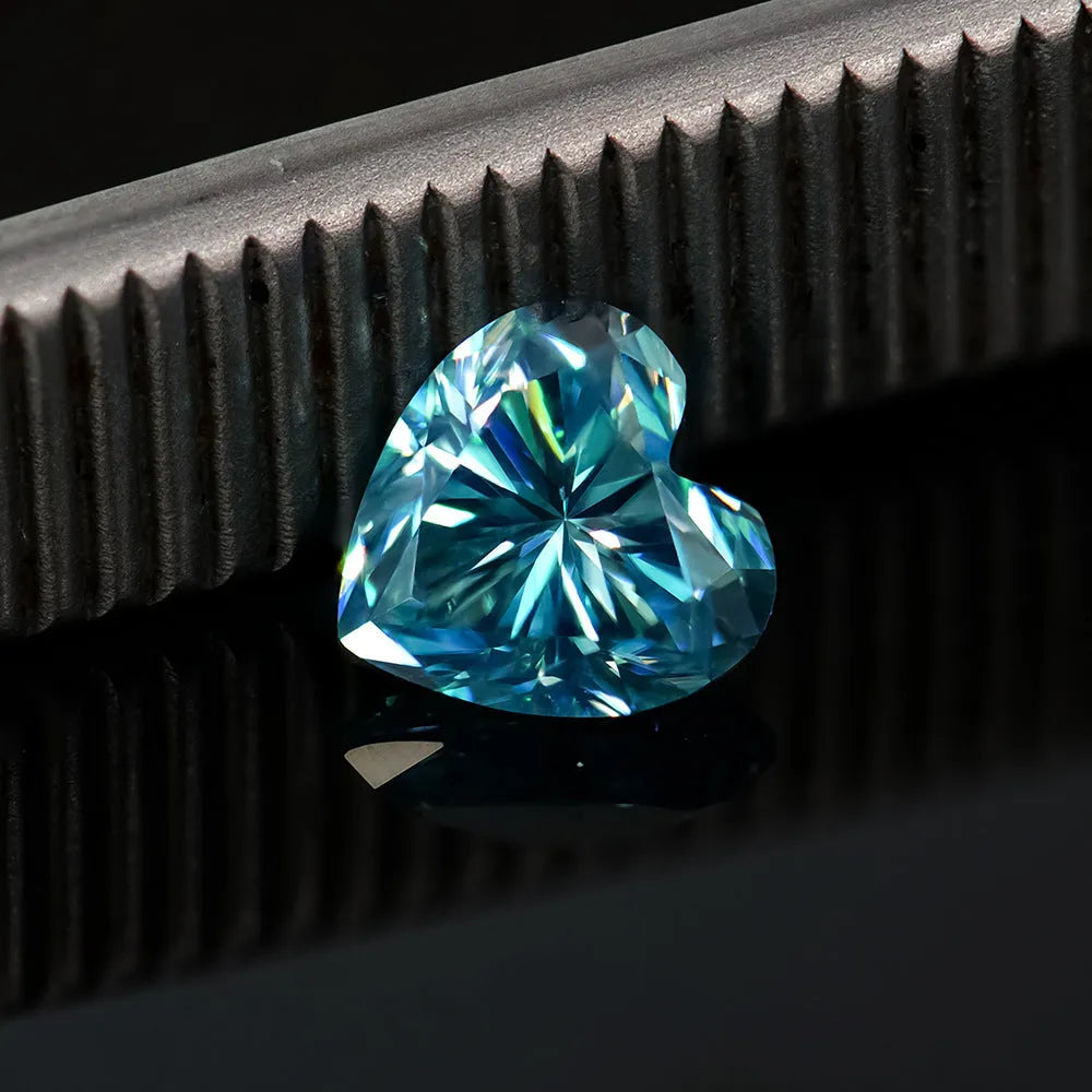 Lemon yellow heart-cut moissanite gemstone for jewellery making in multiple sizes