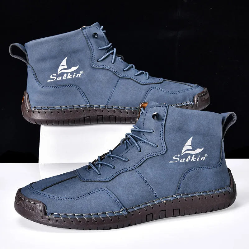 Retro casual high-top boots with elastic band and rubber sole in multiple colour options